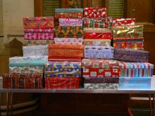 50 shoeboxes for Operation Christmas Child