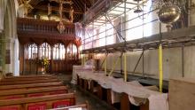 Scaffolding inside Kemsing Church Scaffolding inside Kemsing Church